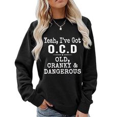 Plus Size, outdoorpullover, Sleeve, letter print