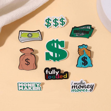 papercurrency, Pins, Money, brooch