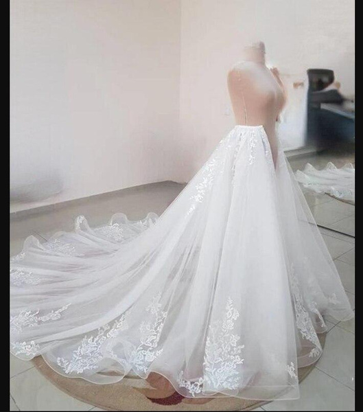 HOT Detachable skirt wedding overskirt, tulle wedding train decorated ...