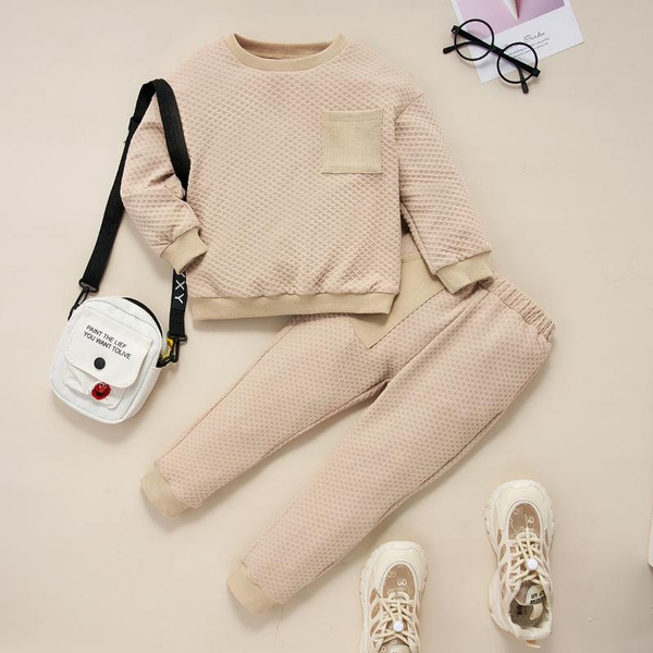 Polyester Autumn/Winter Fashion Activewear Pants Outfit/Set Solid Girls ...