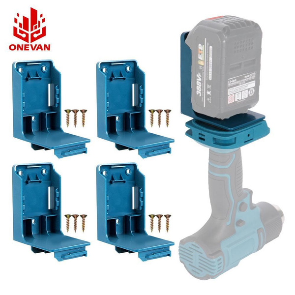 Onevan Tool Rack ONEVAN® 1/2/3/4/5 PCS Power Tool Battery Mount Holder Tool Storage Rack ...