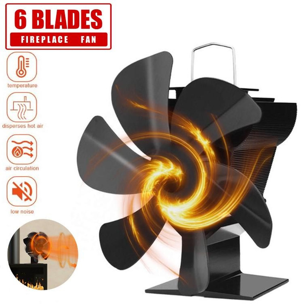 Oscillating Economical Heat Powered Stove Fan 6 Blade Fireplace Fan