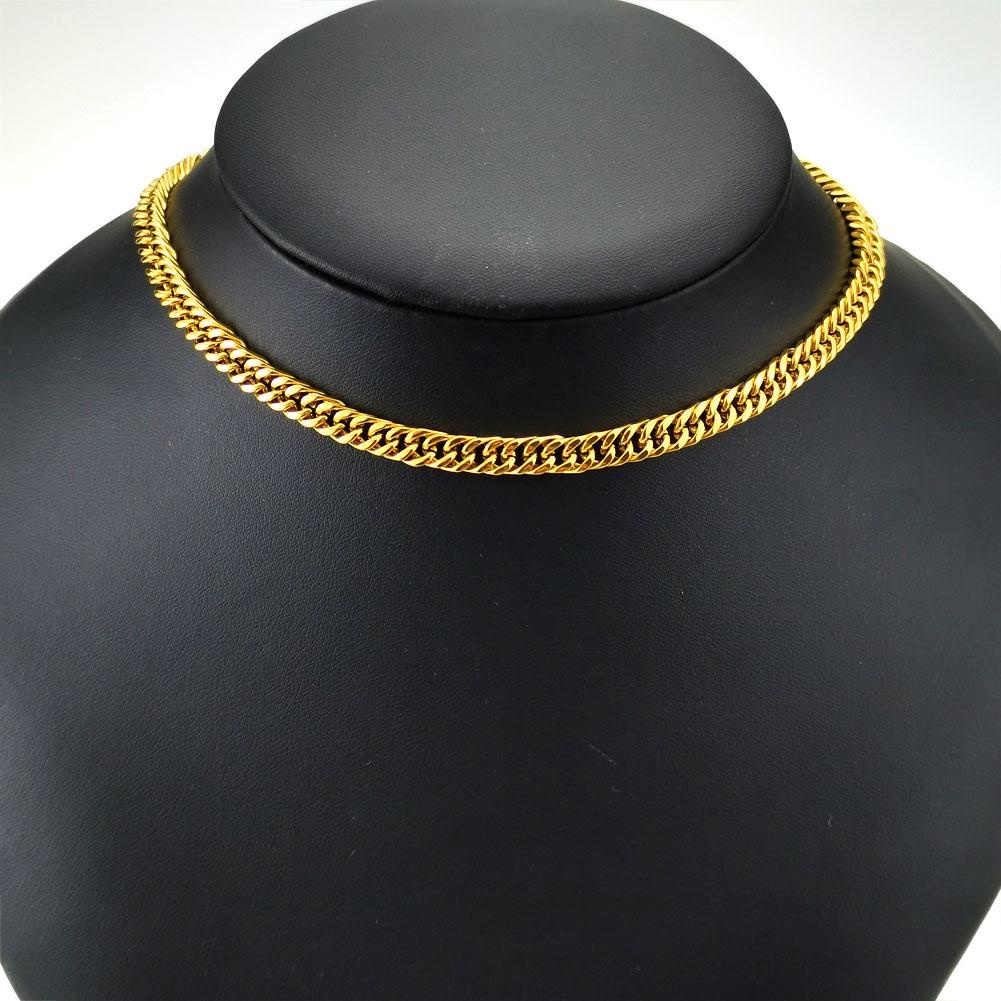 Necklace Stainless Steel Yellow Chain Classics Lobster Buckle-5mm Width_voghion.com