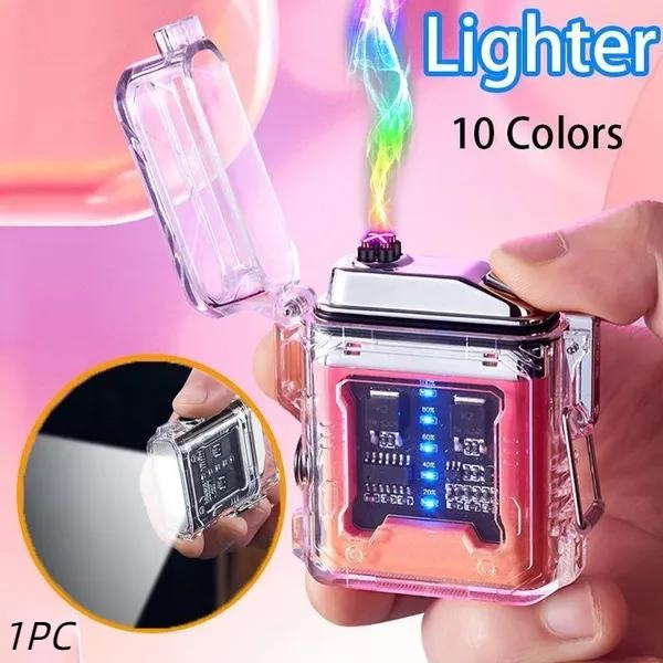 2 in 1 Outdoor Waterproof Electric Lighter TypeC Charging Dual Arc