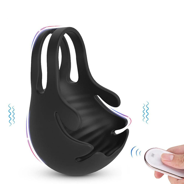 Male Testicle Vibrator With Dual Motor Wireless Remote Penis Ring Massager Delay Ejaculation