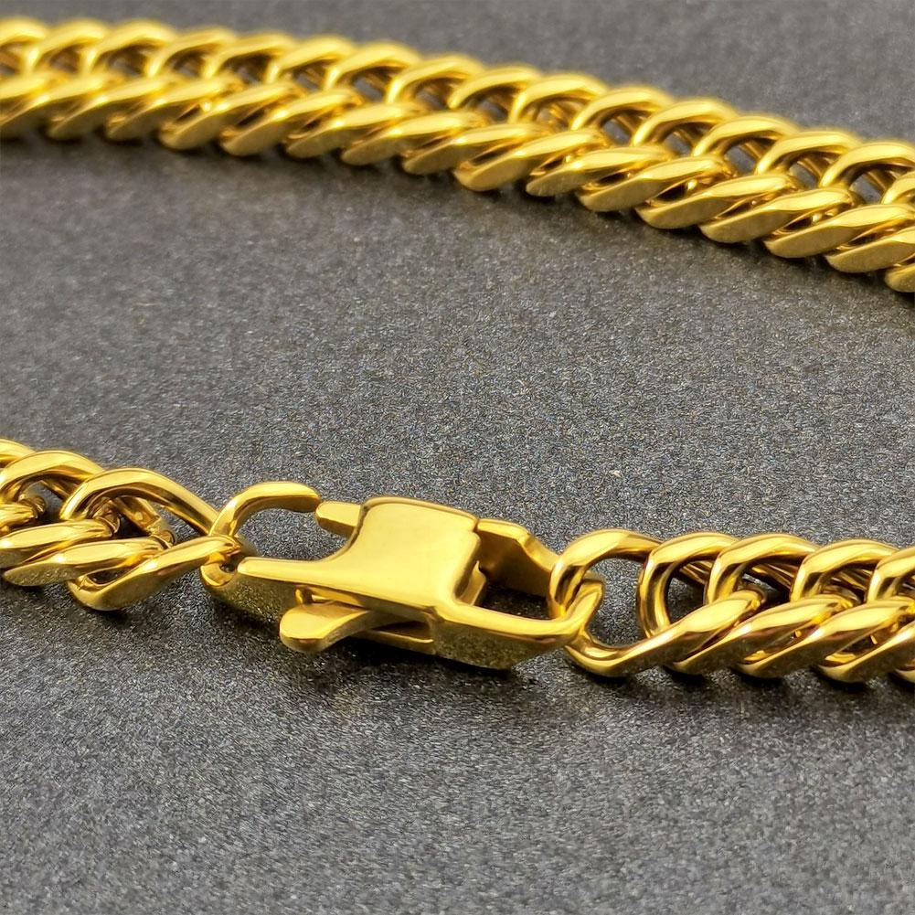 Bracciale a catena in acciaio inossidabile dorato donna classico_voghion.com