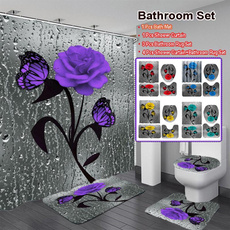 butterfly, Bathroom, Flowers, Rose