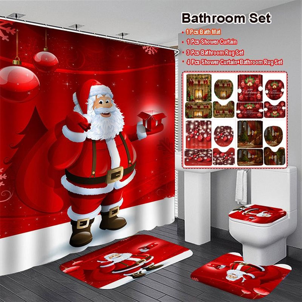 Christmas Bathroom Accessory Sets of 4, Christmas Bathroom Decor