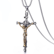Steel, crosschain, Chain Necklace, Cross necklace