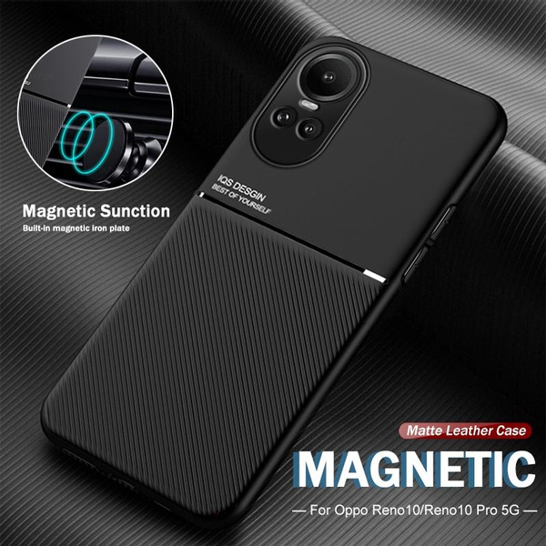 Hybrid Car Magnetic Holder Leather Case For OPPO Reno 10 Pro 5G