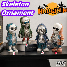 skeletonfigurine, Skeleton, squeletteenplace, Desk