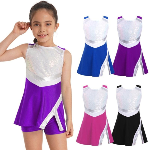 Girls Cheerleading Sleeveless Sports Dress Cheer Uniform