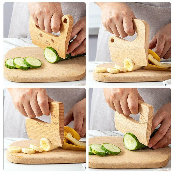 Wooden Kids Knife Cooking Toys Simulation Knives Cutting Fruit Vegetable  Children Kitchen Pretend Play Toy Montessori Education