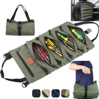 1Pack Wrench Roll Up Pouch 16 Pocke Tool Roll Wrench Organizer Metric Roll Up Tool Pouch Bag Water Proofwrench Storage Tool Cloth Bag Hardware Tool