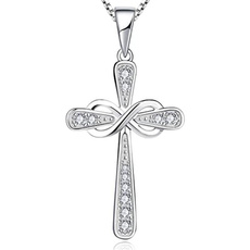 925 sterling silver necklace, Sterling, DIAMOND, Infinity