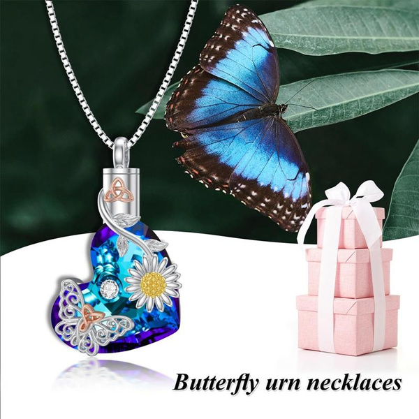 Amazon.com: MONGAS Butterfly Urn Necklaces for Ashes of Loved Ones 925  Sterling Silver Cremation Butterfly Jewelry for Women Grandma Heart Urn  Sister Remembrance Condolence Gift for Loss Human Female Memorial :  Clothing,