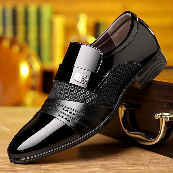 Classic Men Shoe Black Leather Shoes for Men Luxury Plus Size Party ...