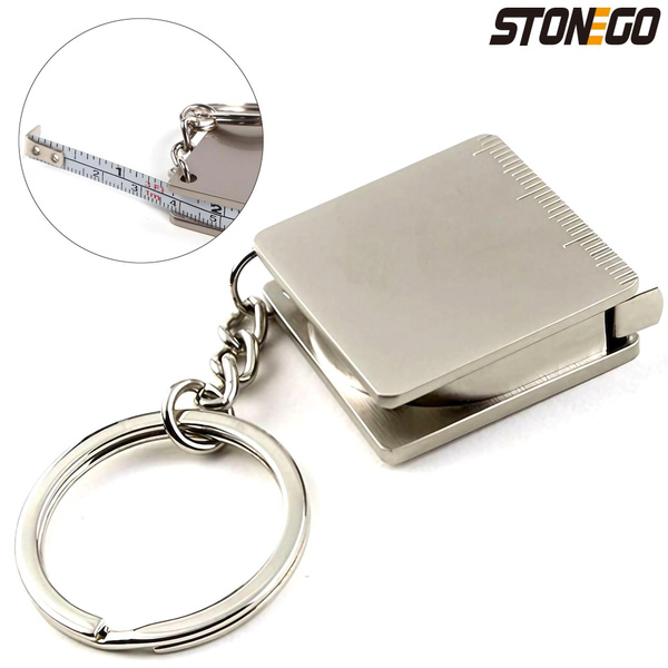 STONEGO 1PC/2Pcs Stainless Steel Telescopic Measuring Tool Keychain,  Multi-Functional Measuring Device, 1-Meter Portable Keychain Tape Measure.