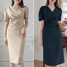 slim dress, dressesforwomen, Necks, Sleeve