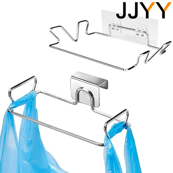 Large Stainless Steel Trash Bag Holder for Kitchen Cabinets Doors and Cupboards Stainless Steel