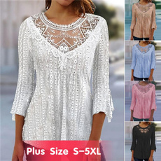 blouse, Plus size top, Tops & Blouses, Lace