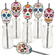paperstraw, dayofthedeadskullstraw, skull, mexicandayofthedeaddecoration