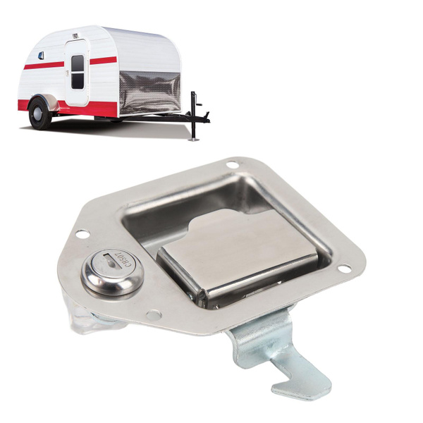 Tool Box Lock Stainless Steel Paddle Door Latch With Key Lock - For Trailer, RV, Or Tool Box (4-3/8" X 3-1/4") Trailer Latch - Foto 12