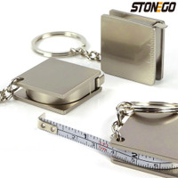 STONEGO 1PC/2Pcs Stainless Steel Telescopic Measuring Tool Keychain,  Multi-Functional Measuring Device, 1-Meter Portable Keychain Tape Measure.