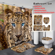 Shower, Bathroom, Bathroom Accessories, leopardbathroomset