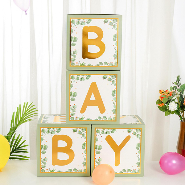 Birthday Party Decoration Set 4pcs Baby Party Decoration Box with Green ...