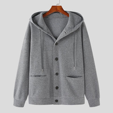 men coat, hooded, buttonsjacket, 有袖