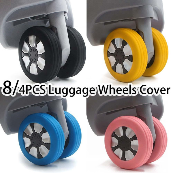 8/4PCS Luggage Suitcase Wheels Cover Carry on Luggage Wheels Cover for