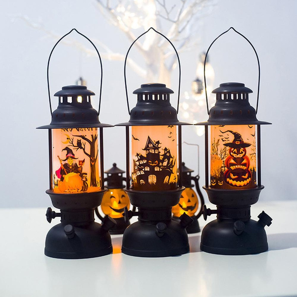 Halloween Decoration LED Lantern Portable Hand Light Pumpkin Witch ...