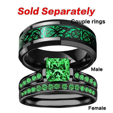 Couple Rings, Steel, black, Stainless Steel