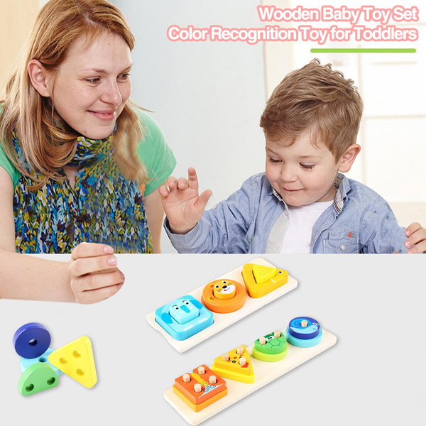 Handson Learning Toy for Infants Pillar Stacking Toy Infants Wooden