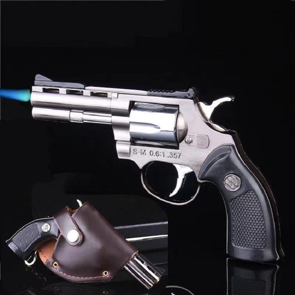 Novel Multifunctional Windproof Straight Flame Revolver Lighter Personality  Metal Cigarette Lighter Men's Gift