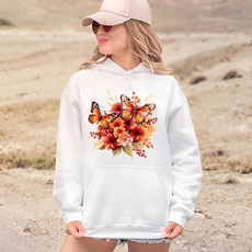 butterfly, personalitysweatshirt, fleecesweater, Long Sleeve