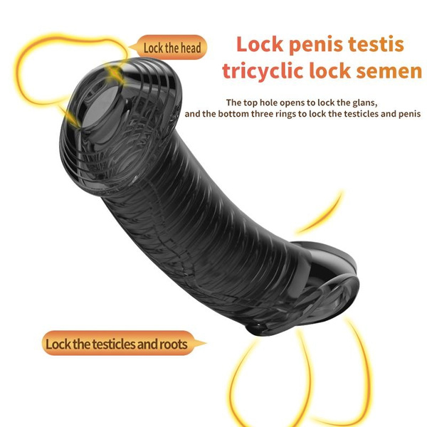 1pcs Reusable Penis Sleeve Extender Cock Rings Delay Ejaculation