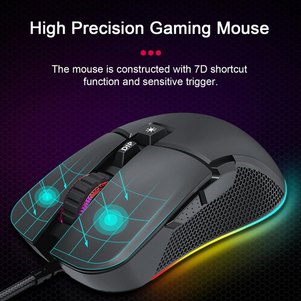 Rgb Streamer Horse Racing Mouse Wired Mouse with Adjustable Dpi Usb ...