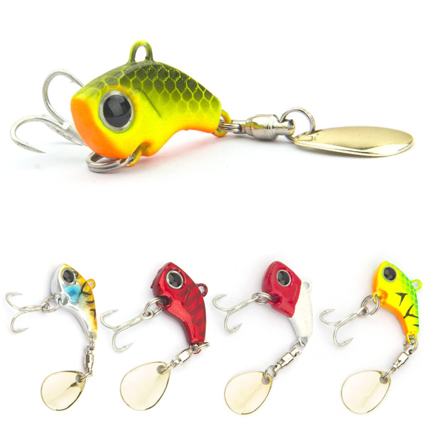 Fishing Lures VIB Tail Spinners Bait Metal Sinking Lures Fishing Jigs Blade  Baits Bass Crankbait Fishing Spinner Blade for Bass Fishing Lure Kit with  Tackle Box