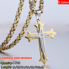Steel, Fashion, byzantine, Cross Pendant