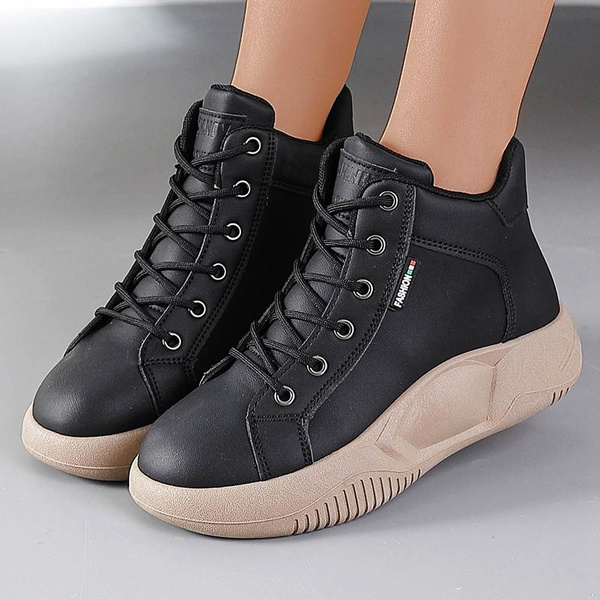 Autumn Winter Women Flats Platform Sneakers Fashion Ladies High Top ...