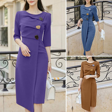 slim dress, Plus Size, Sleeve, Elegant