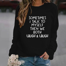 Round neck, sometimesitalktomyselfsweatshirt, Fashion, ladiessweater