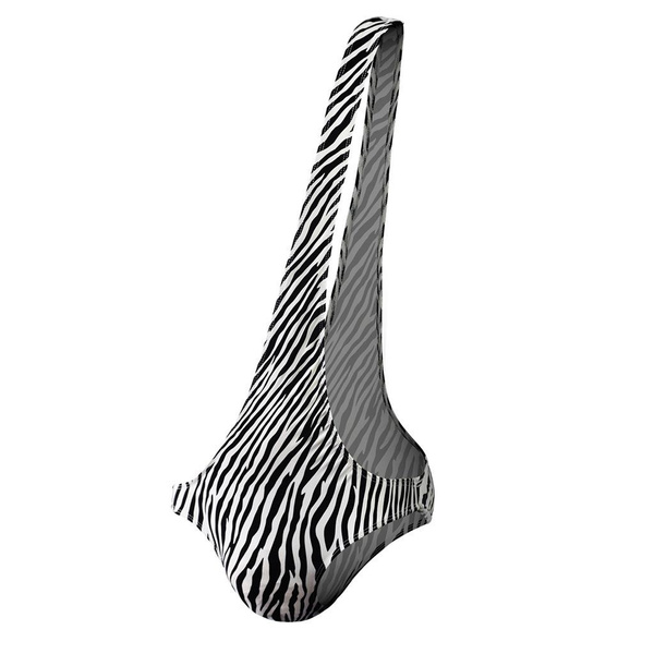 Men's Sexy Zebra Striped One Piece Bodysuit Singlet Mankini Swimwear Wish