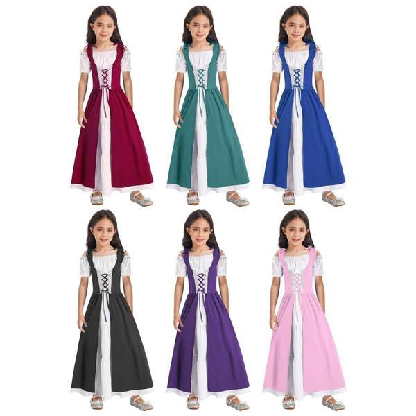 Girls Medieval Princess Costume Renaissance Dress Up Costume Kids ...