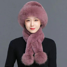 hatscarfset, winter hats for women, women scarf, fur