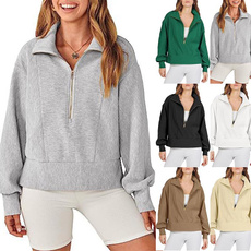 Deep V-Neck, largelapel, zippersweater, Fashion