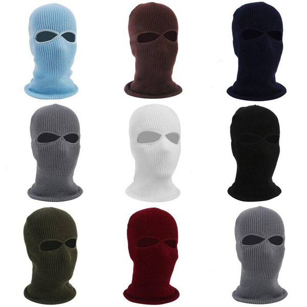 Winter Warm Full Face Cover 2 Hole Ski Mask Beanies for Women Knitted ...