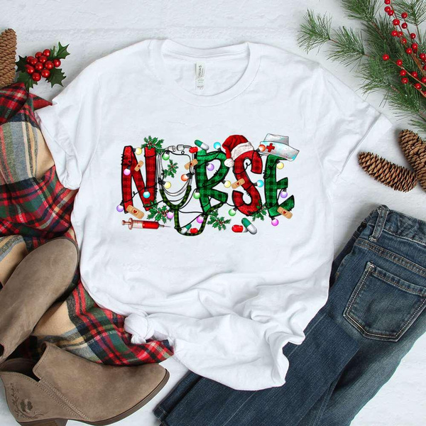 Christmas nurse sale crew shirt